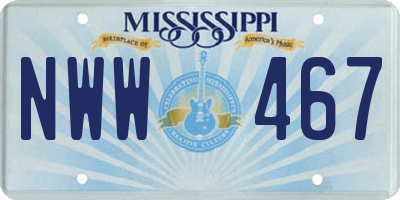 MS license plate NWW467