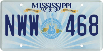 MS license plate NWW468