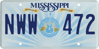 MS license plate NWW472
