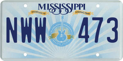 MS license plate NWW473
