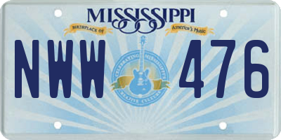 MS license plate NWW476
