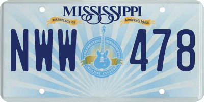 MS license plate NWW478