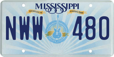 MS license plate NWW480