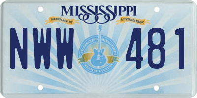 MS license plate NWW481