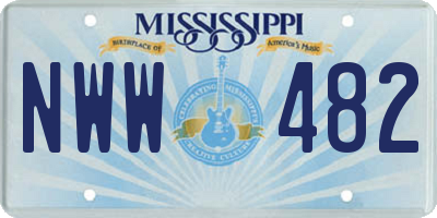 MS license plate NWW482