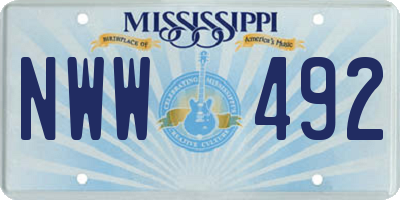 MS license plate NWW492