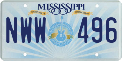 MS license plate NWW496