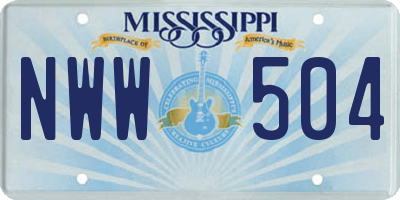 MS license plate NWW504