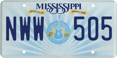 MS license plate NWW505