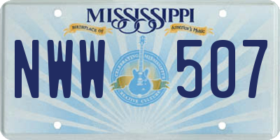 MS license plate NWW507
