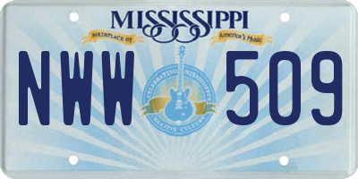 MS license plate NWW509
