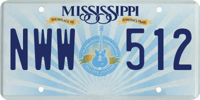 MS license plate NWW512
