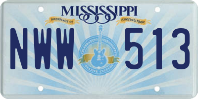 MS license plate NWW513