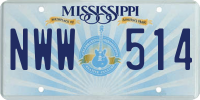 MS license plate NWW514