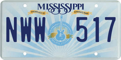 MS license plate NWW517