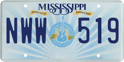 MS license plate NWW519