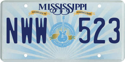 MS license plate NWW523
