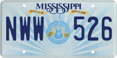MS license plate NWW526