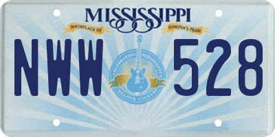 MS license plate NWW528