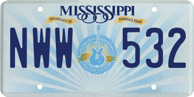 MS license plate NWW532