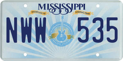 MS license plate NWW535