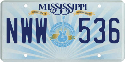 MS license plate NWW536