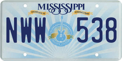 MS license plate NWW538