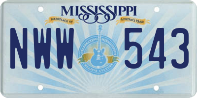 MS license plate NWW543