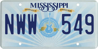 MS license plate NWW549