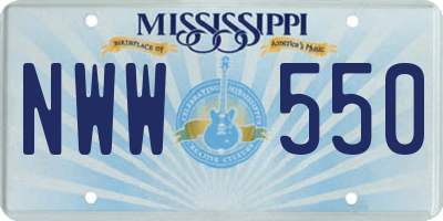MS license plate NWW550