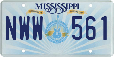 MS license plate NWW561