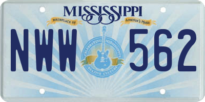 MS license plate NWW562