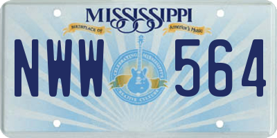 MS license plate NWW564