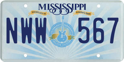MS license plate NWW567