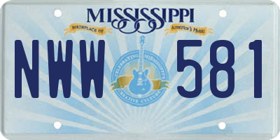 MS license plate NWW581