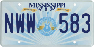 MS license plate NWW583