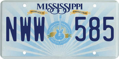MS license plate NWW585