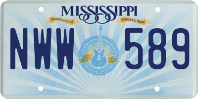 MS license plate NWW589