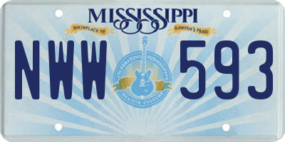 MS license plate NWW593