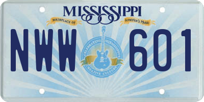 MS license plate NWW601