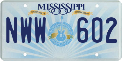 MS license plate NWW602