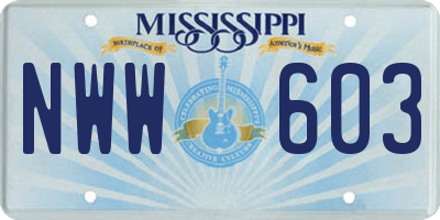 MS license plate NWW603