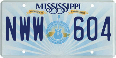MS license plate NWW604
