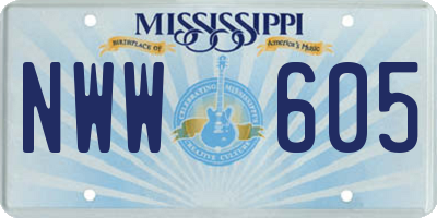 MS license plate NWW605