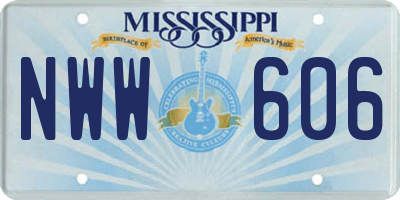 MS license plate NWW606