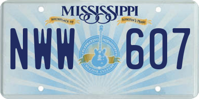 MS license plate NWW607