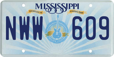 MS license plate NWW609