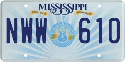 MS license plate NWW610