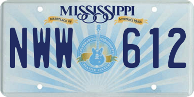 MS license plate NWW612