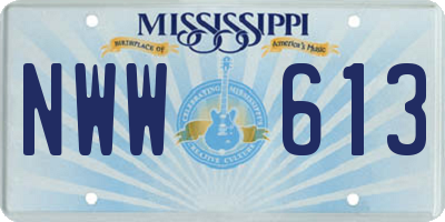 MS license plate NWW613